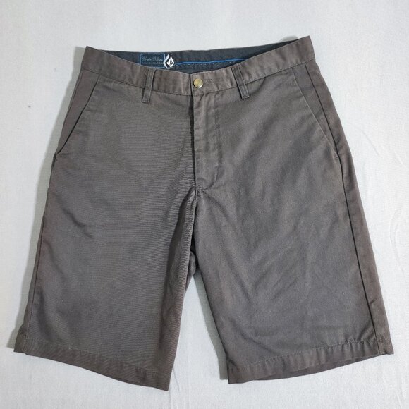 Volcom chino shorts men's size 32 grey colour frickin chino 22" short bulk - Picture 1 of 14
